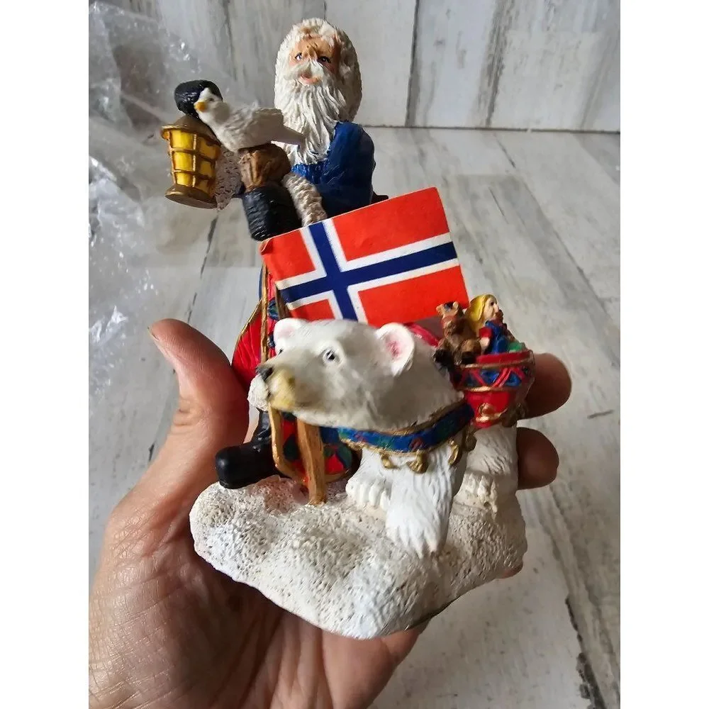 May Scandinavian Santa around world polar bear statue figurine 1994 vintage clas